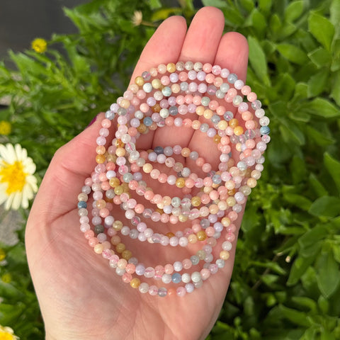 Ravenstone Crystals Morganite Stretch Bracelet | 4mm