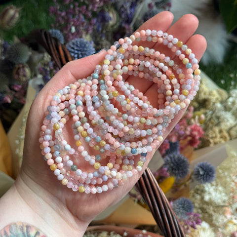 Ravenstone Crystals Morganite Stretch Bracelet | 4mm