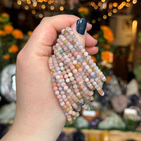 Ravenstone Crystals Morganite Stretch Bracelet | 4mm