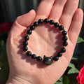 Ravenstone Crystals Obsidian Cat Stretch Bracelet
