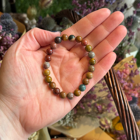 Ravenstone Crystals Ocean Jasper Stretch Bracelet