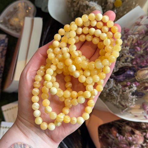Ravenstone Crystals Orange Calcite Stretch Bracelet