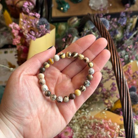 Ravenstone Crystals Peanut Wood Stretch Bracelet