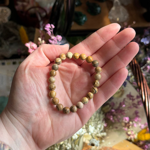 Ravenstone Crystals Picture Jasper Stretch Bracelet
