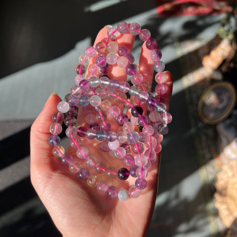 Ravenstone Crystals Rainbow Fluorite Stretch Bracelet