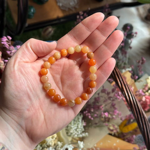 Ravenstone Crystals Red Aventurine Stretch Bracelet