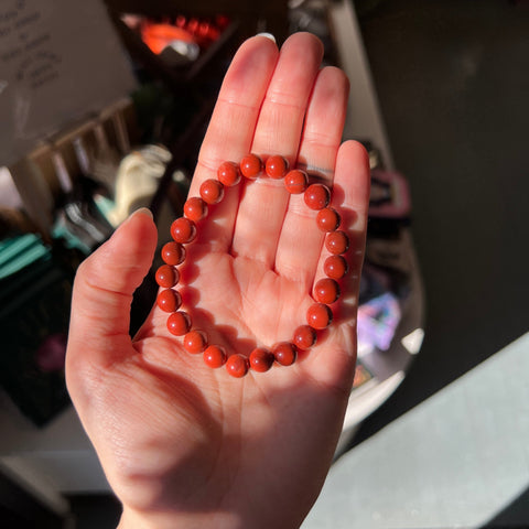 Ravenstone Crystals Red Jasper Stretch Bracelet