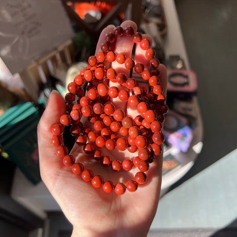 Ravenstone Crystals Red Jasper Stretch Bracelet