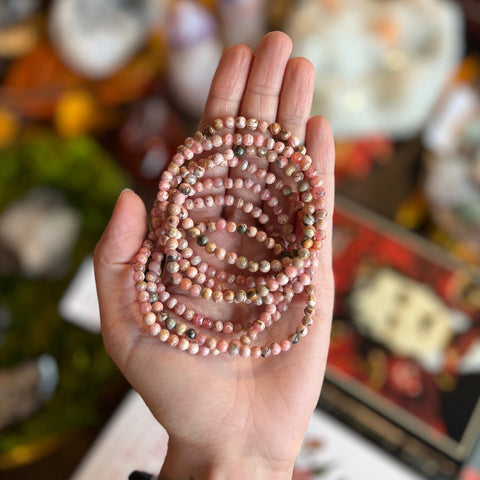 Ravenstone Crystals Rhodochrosite Stretch Bracelet | 4mm