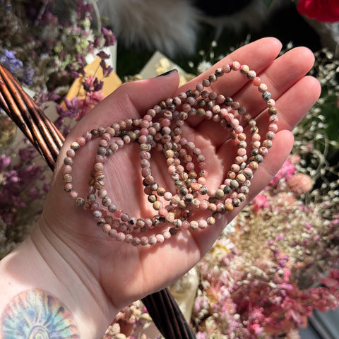 Ravenstone Crystals Rhodochrosite Stretch Bracelet | 4mm