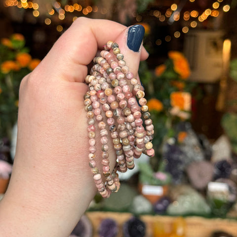 Ravenstone Crystals Rhodochrosite Stretch Bracelet | 4mm