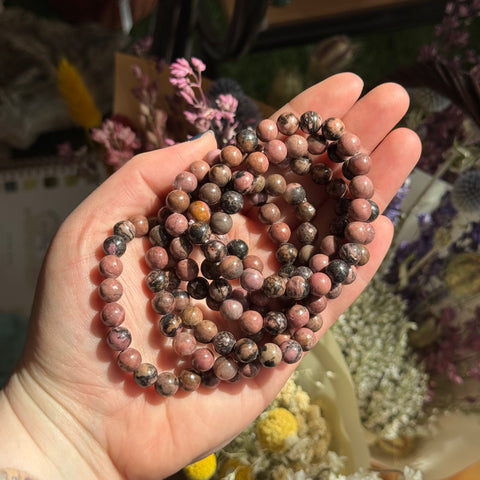 Ravenstone Crystals Rhodonite Stretch Bracelet