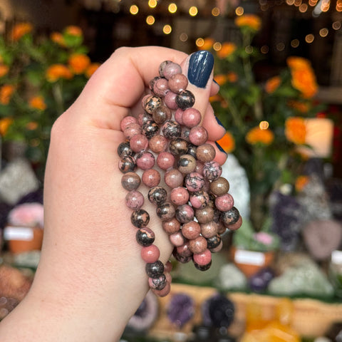Ravenstone Crystals Rhodonite Stretch Bracelet
