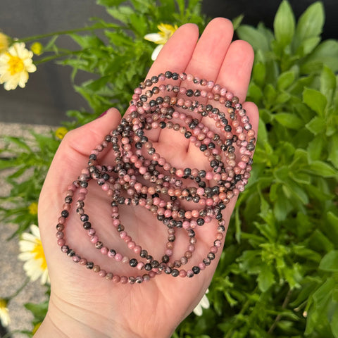 Ravenstone Crystals Rhodonite Stretch Bracelet | 4mm