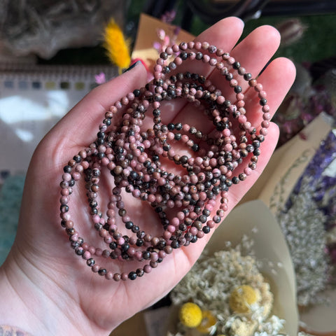 Ravenstone Crystals Rhodonite Stretch Bracelet | 4mm