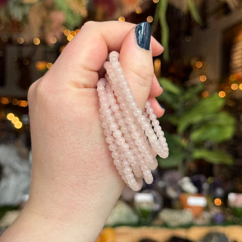 Ravenstone Crystals Rose Quartz Stretch Bracelet | 4mm