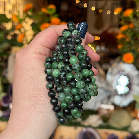 Ravenstone Crystals Ruby Zoisite Stretch Bracelet