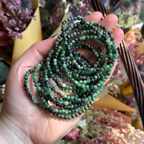 Ravenstone Crystals Ruby Zoisite Stretch Bracelet | 4mm