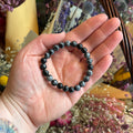 Ravenstone Crystals Snowflake Obsidian Stretch Bracelet