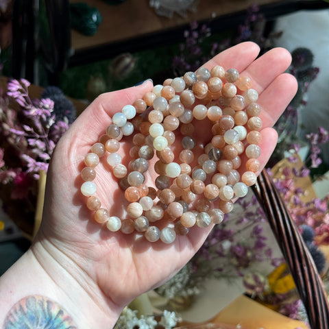 Ravenstone Crystals Sunstone | Moonstone Stretch Bracelet
