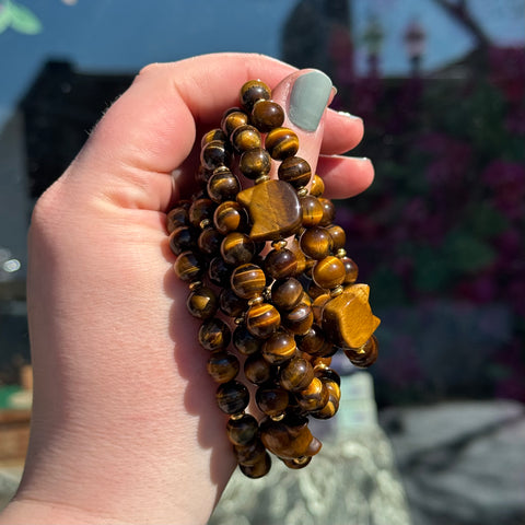 Ravenstone Crystals Tiger's Eye Cat Stretch Bracelet
