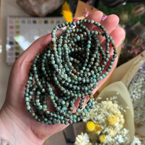 Ravenstone Crystals Turquoise Stretch Bracelet | 4mm