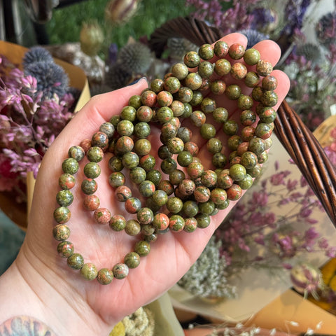Ravenstone Crystals Unakite Stretch Bracelet