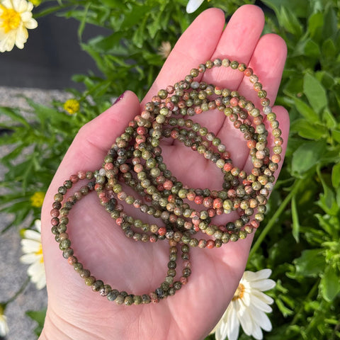 Ravenstone Crystals Unakite Stretch Bracelet | 4mm