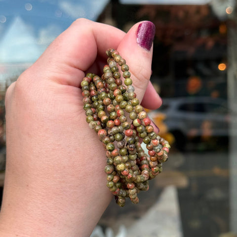 Ravenstone Crystals Unakite Stretch Bracelet | 4mm