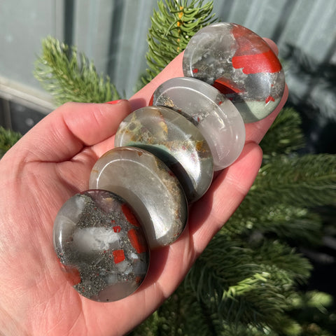 Ravenstone Crystals Bloodstone Worry Stone | Thumb Stone
