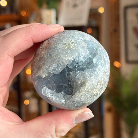 Ravenstone Crystals Celestite Sphere "Ella"