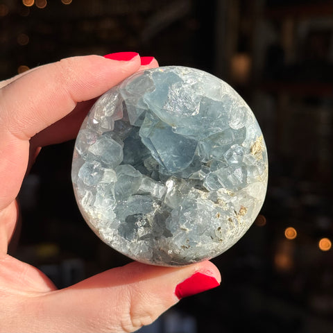 Ravenstone Crystals Celestite Sphere "Tom"
