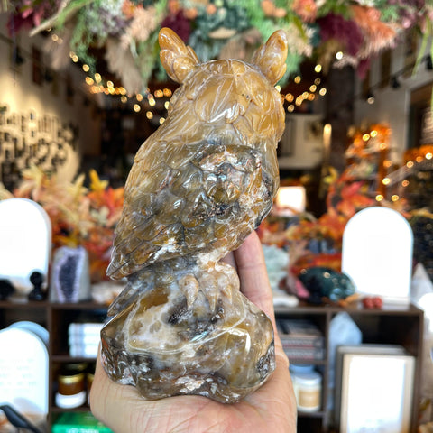 Ravenstone Crystals Chalcedony Jasper Owl "Oswald"