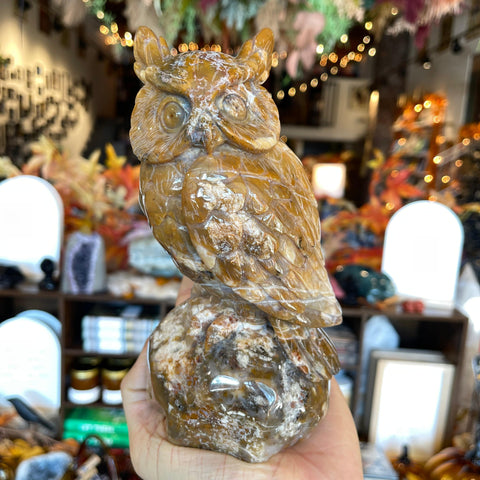 Ravenstone Crystals Chalcedony Jasper Owl "Oswald"