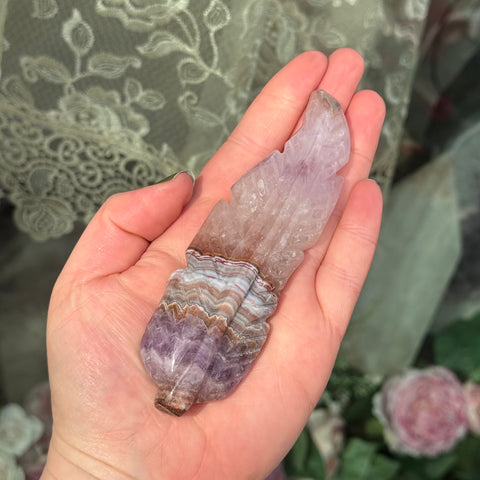 Ravenstone Crystals Crazy Lace Amethyst Feather "Blair"