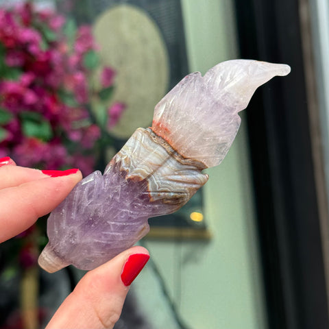 Ravenstone Crystals Crazy Lace Amethyst Feather "Cher"