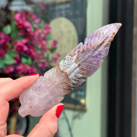 Ravenstone Crystals Crazy Lace Amethyst Feather "Gabriel"