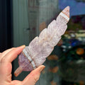Ravenstone Crystals Crazy Lace Amethyst Feather "Landon"