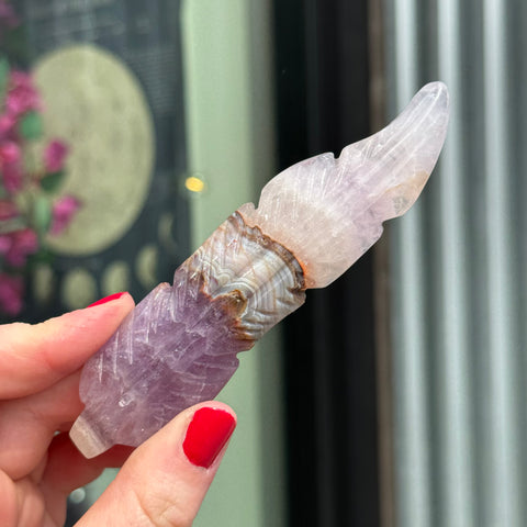 Ravenstone Crystals Crazy Lace Amethyst Feather "Vera"