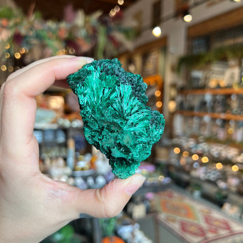 Ravenstone Crystals Fibrous Malachite "Billy"