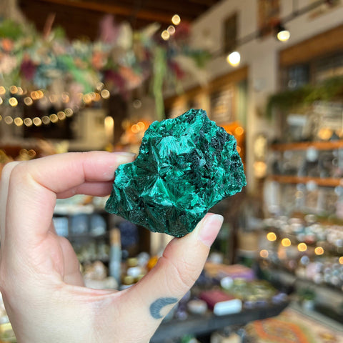 Ravenstone Crystals Fibrous Malachite "Finn"