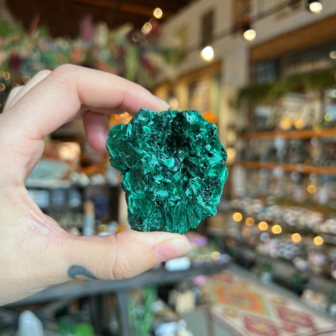 Ravenstone Crystals Fibrous Malachite "Olivia"