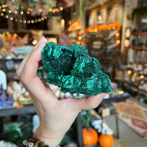 Ravenstone Crystals Fibrous Malachite "Sandy"