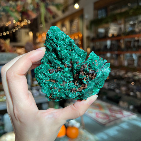 Ravenstone Crystals Fibrous Malachite "Vera"