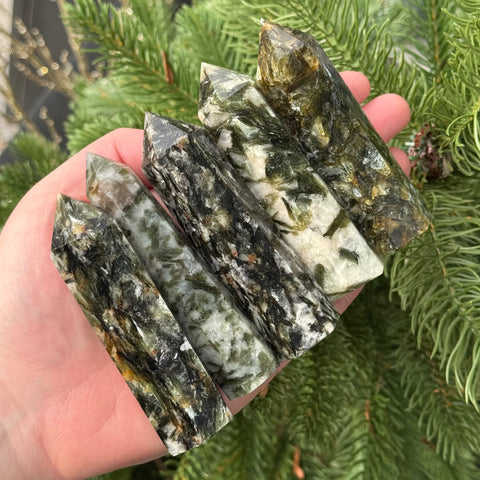 Ravenstone Crystals Green Lepidolite Point