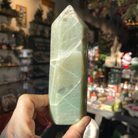 Ravenstone Crystals Green Moonstone "Amelia"