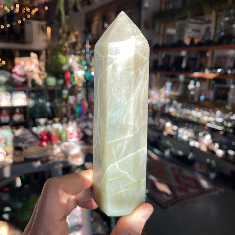 Ravenstone Crystals Green Moonstone "Sebastian"