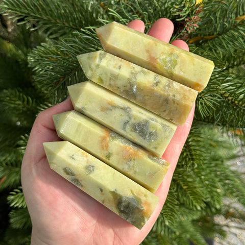 Ravenstone Crystals Green Opal Point