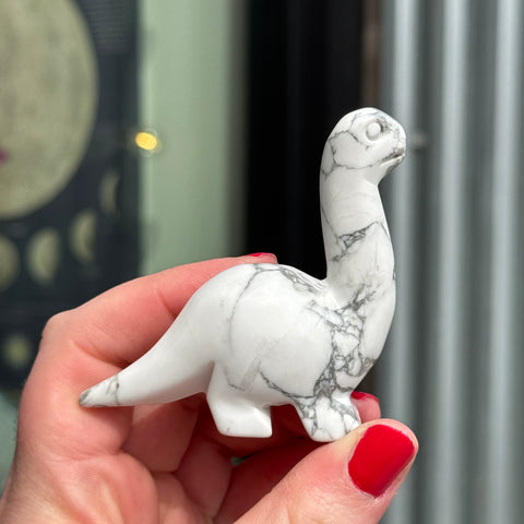 Ravenstone Crystals Howlite Dinosaur "Jackie"
