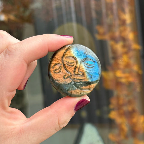 Ravenstone Crystals Labradorite Sun & Moon Face